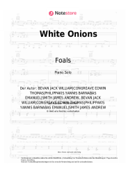 Noten, Akkorde Foals - White Onions
