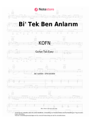 Noten, Akkorde KOFN - Bi' Tek Ben Anlarım