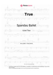 Noten, Akkorde Spandau Ballet - True