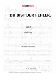 Noten, Akkorde Lune, Juh-Dee - DU BIST DER FEHLER.
