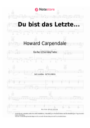 Noten, Akkorde Howard Carpendale - Du bist das Letzte...