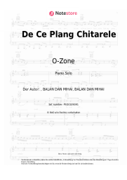 Noten, Akkorde O-Zone - De Ce Plang Chitarele