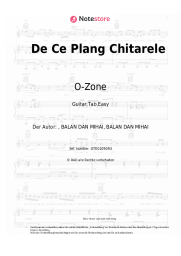 Noten, Akkorde O-Zone - De Ce Plang Chitarele