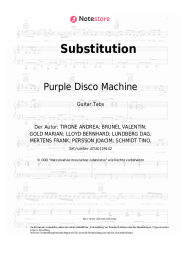 Noten, Akkorde Purple Disco Machine, Kungs - Substitution