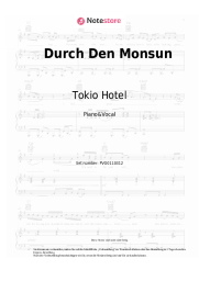 Noten, Akkorde Tokio Hotel - Durch Den Monsun