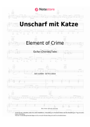 Noten, Akkorde Element of Crime - Unscharf mit Katze