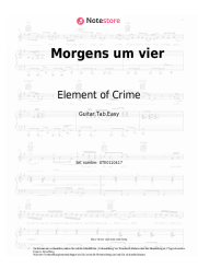 Noten, Akkorde Element of Crime - Morgens um vier