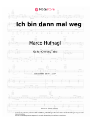 Noten, Akkorde Marco Hufnagl - Ich bin dann mal weg