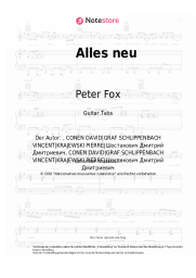 Noten, Akkorde Peter Fox - Alles neu