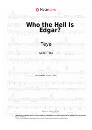 Noten, Akkorde Teya, Salena - Who the Hell Is Edgar?