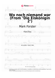 Noten, Akkorde Mark Forster - Wo noch niemand war (From ‘Die Eiskönigin 2’)