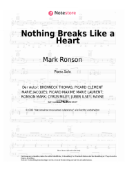 Noten, Akkorde Mark Ronson, Miley Cyrus - Nothing Breaks Like a Heart