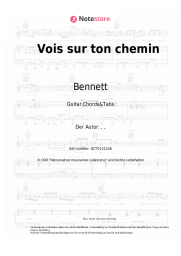 Noten, Akkorde Bennett - Vois sur ton chemin
