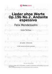 Noten, Akkorde Felix Mendelssohn - Lieder ohne Worte Op.19b No.2. Andante espessivo