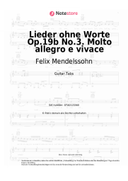 Noten, Akkorde Felix Mendelssohn - Lieder ohne Worte Op.19b No.3. Molto allegro e vivace