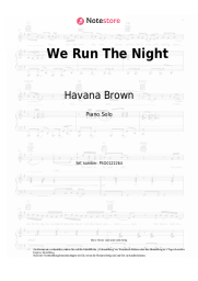Noten, Akkorde Havana Brown - We Run The Night