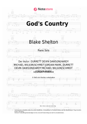 Noten, Akkorde Blake Shelton - God's Country