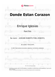 Noten, Akkorde Enrique Iglesias - Donde Estan Corazon