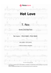 Noten, Akkorde T. Rex - Hot Love