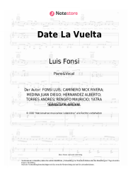 Noten, Akkorde Luis Fonsi, Sebastian Yatra, Nicky Jam - Date La Vuelta