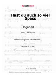 Noten, Akkorde Dagobert - Hast du auch so viel Spaß