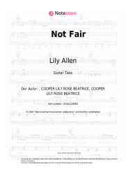Noten, Akkorde Lily Allen - Not Fair