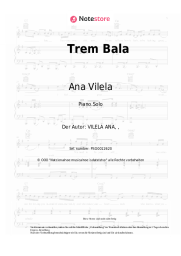 Noten, Akkorde Ana Vilela - Trem Bala