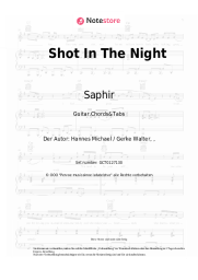 Noten, Akkorde SAPHIR - Shot In The Night