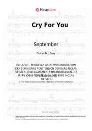 Noten, Akkorde September - Cry For You