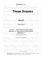 Noten, Akkorde Heart - These Dreams