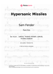 Noten, Akkorde Sam Fender - Hypersonic Missiles