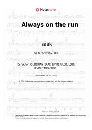 Noten, Akkorde Isaak - Always on the run