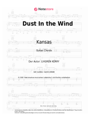 Noten, Akkorde Kansas - Dust In the Wind