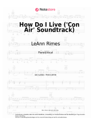 Noten, Akkorde LeAnn Rimes - How Do I Live ('Con Air' Soundtrack)