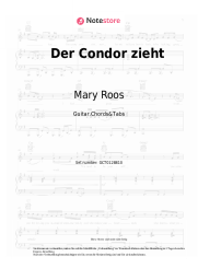 Noten, Akkorde Mary Roos - Der Condor zieht