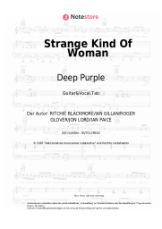 Noten, Akkorde Deep Purple - Strange Kind Of Woman