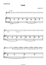Noten, Akkorde Apache 207 - Loser
