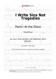 Noten, Akkorde Panic! At the Disco - I Write Sins Not Tragedies