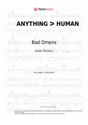 Noten, Akkorde Bad Omens, ERRA - ANYTHING ᐳ HUMAN