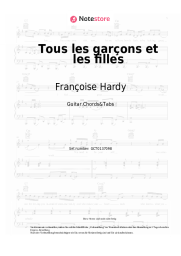 Noten, Akkorde Françoise Hardy - Tous les garçons et les filles