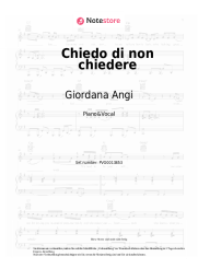 Noten, Akkorde Giordana Angi - Chiedo di non chiedere