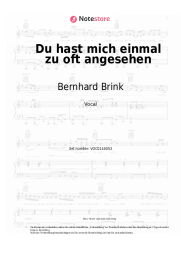 Noten, Akkorde Bernhard Brink, Sonia Liebing - Du hast mich einmal zu oft angesehen