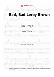 Noten, Akkorde Jim Croce - Bad, Bad Leroy Brown