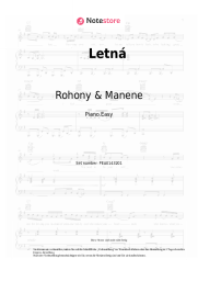 Noten, Akkorde Rohony & Manene - Letná