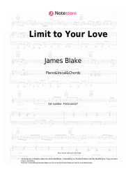 Noten, Akkorde James Blake - Limit to Your Love