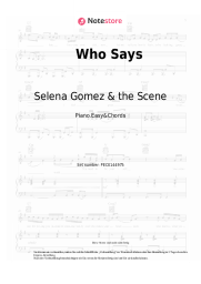Noten, Akkorde Selena Gomez & the Scene - Who Says