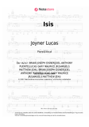 Noten, Akkorde Joyner Lucas, Logic - Isis