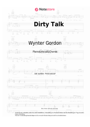 Noten, Akkorde Wynter Gordon - Dirty Talk