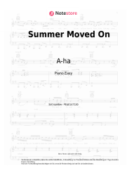 Noten, Akkorde A-ha - Summer Moved On