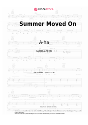 Noten, Akkorde A-ha - Summer Moved On